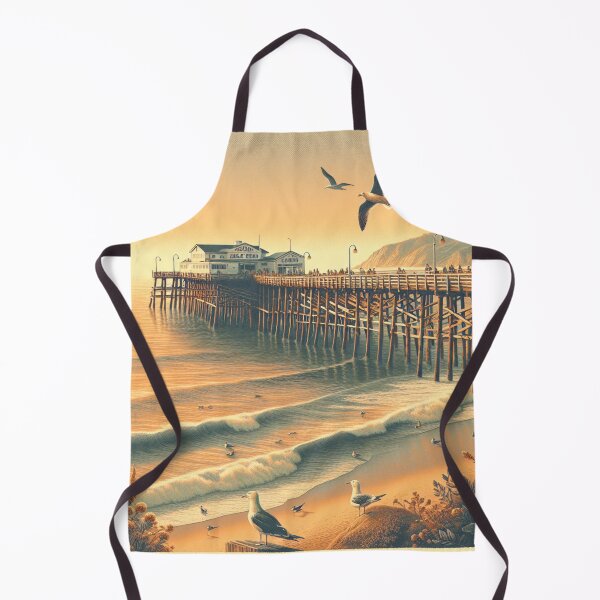 Item preview, Retro Vintage Design Historic Pier and Beach In Malibu California designed and sold by HippieFarms11.