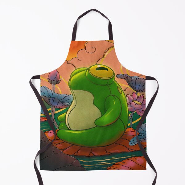 Item preview, cute and peaceful zen frog on lilypads designed and sold by DingHuArt.