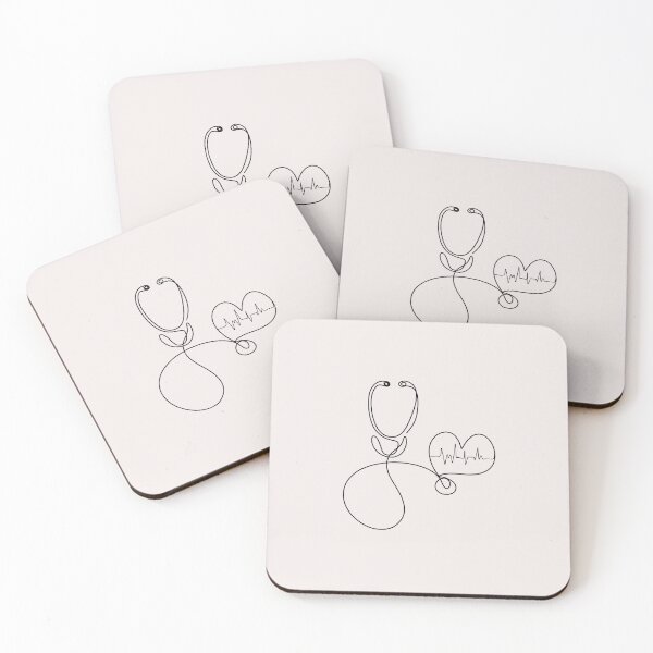 Item preview, Love Stethoscope, one line art designed and sold by asbno19.