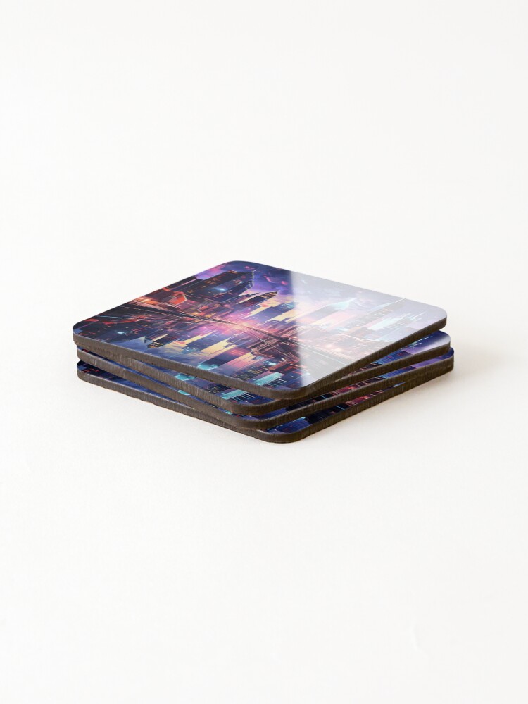 Thumbnail 4 of 5, Coasters (Set of 4), Neon Reflections designed and sold by RxU3.