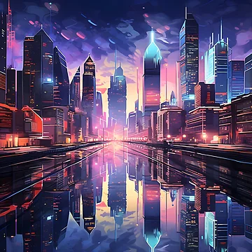 Artwork thumbnail, Neon Reflections by RxU3