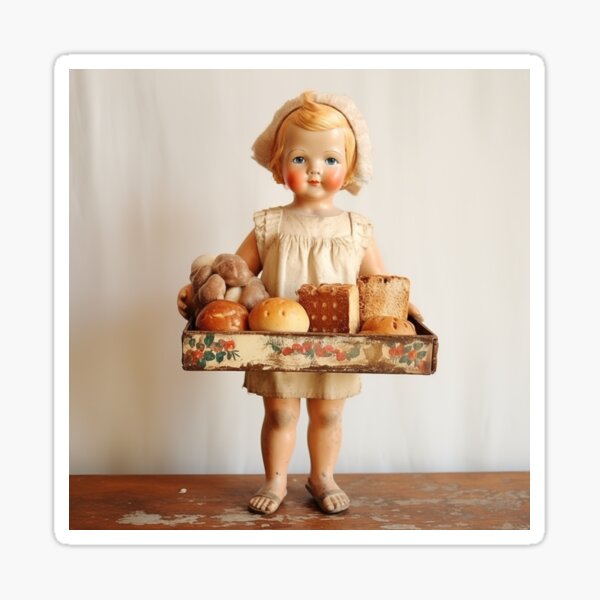 Vista previa del artículo con la obra «Muñeca de composición de los años 20 El pequeño panadero», diseñado y vendido por Shelly Little.
