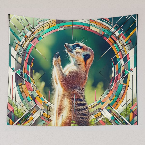 Item preview, Meerkat Admiring Futuristic Architecture designed and sold by johnnycreidy.