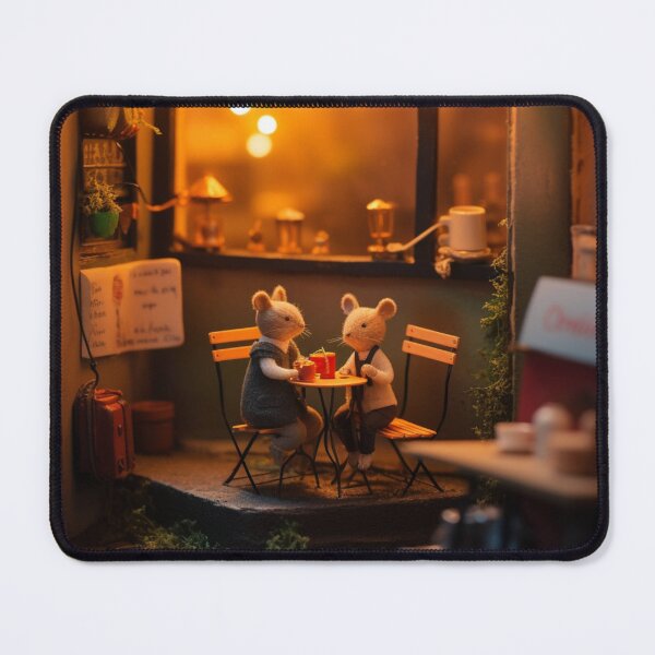 Item preview, Valentine's Day: couple of mice in cafe diorama designed and sold by ThisWayUpAr.