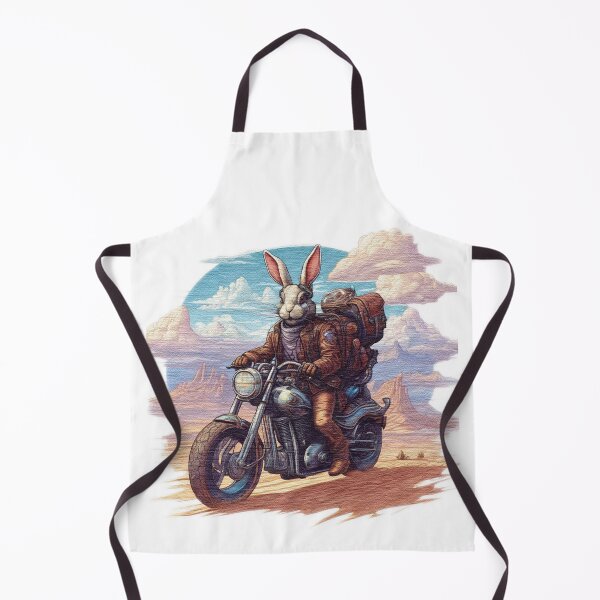 Item preview, rabbit riding a motorcycle in the desert designed and sold by jnsmerchstore.