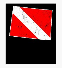 Colorado Scuba Dive Flag Diver Down Flag Shirt Photographic Print