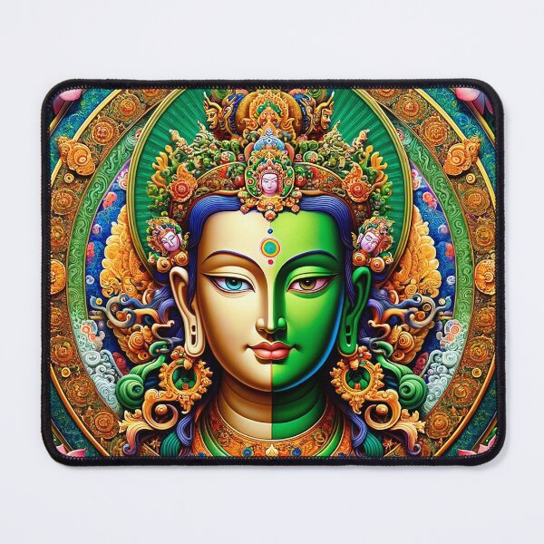 Item preview, Dual Tara Psychedelic Floral Fractal Mandala designed and sold by GuyBlank.