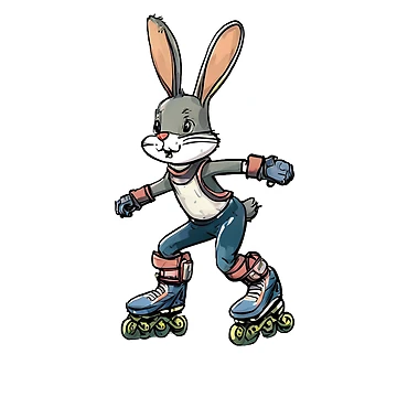 Artwork thumbnail, Rollerblading Rabbit Rascal by omerfdln34