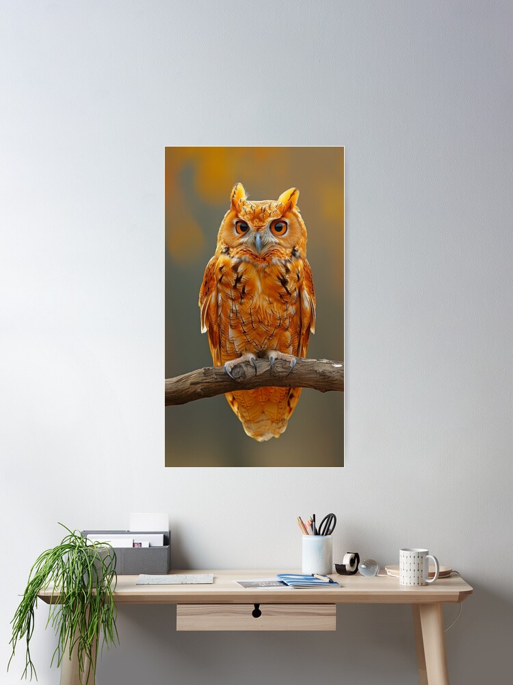 Thumbnail 2 of 3, Poster, Autumn Vigil: The Eastern Screech Owl designed and sold by EtherealEchoes.