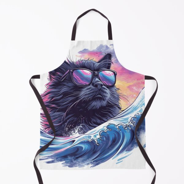 Item preview, Sunny Surfer: Maine Coon Cat Rides the Waves in Style with Sunglasses designed and sold by SplashPixel.