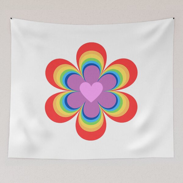 Item preview, Rainbow flower with heart designed and sold by trendingatees.