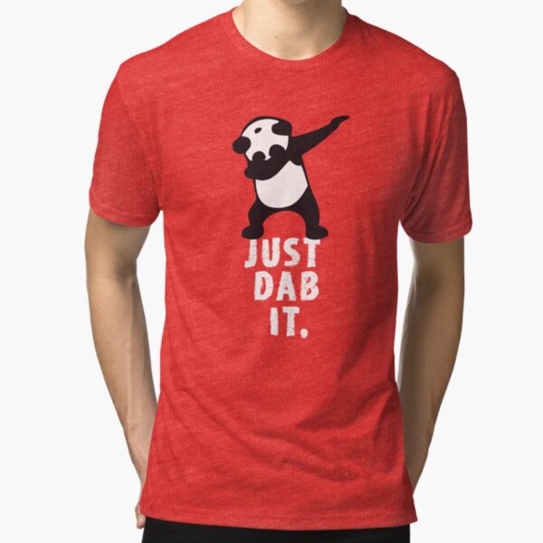 DAB PANDA tamponnez juste tamponner dabber danse le football touché rouge T-shirt chiné