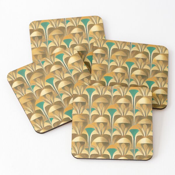 Item preview, Vintage Golden Hues And Green Art Deco Pattern designed and sold by DEC02.