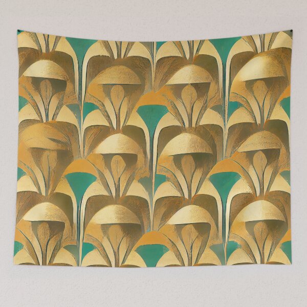 Item preview, Vintage Golden Hues And Green Art Deco Pattern designed and sold by DEC02.