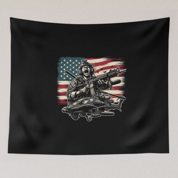 Item preview, AMERICA APACHE HELICOPTER RAHHHHH designed and sold by BeztProductz.