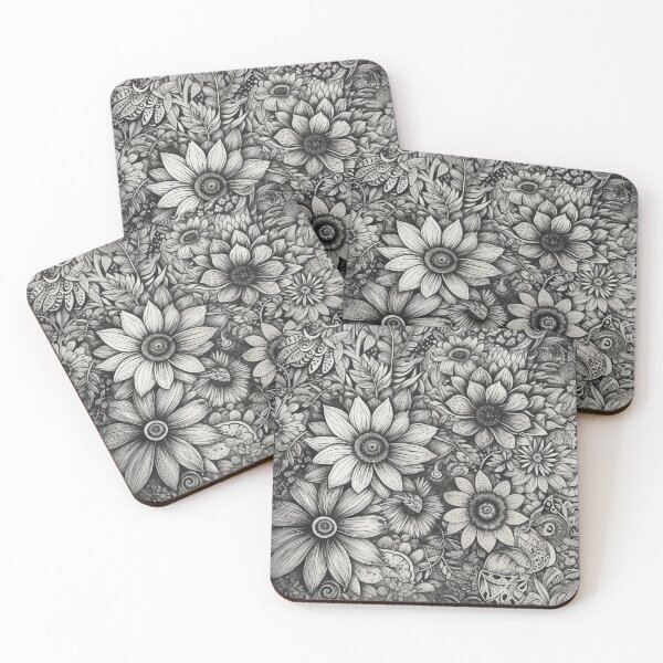 Item preview, Black flowers designed and sold by hhh-art.