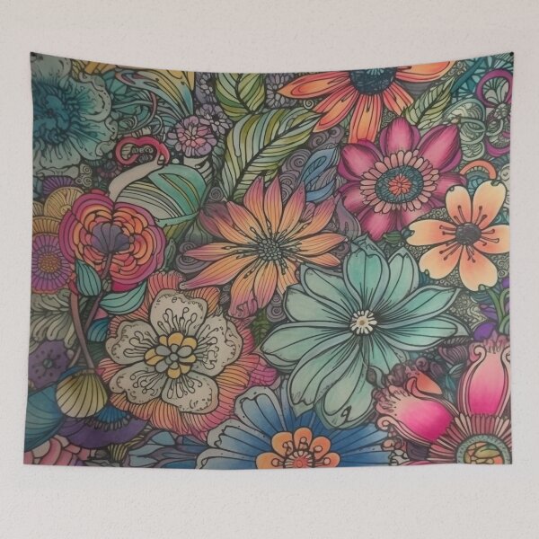 Item preview, Colorful flowers 1 designed and sold by hhh-art.