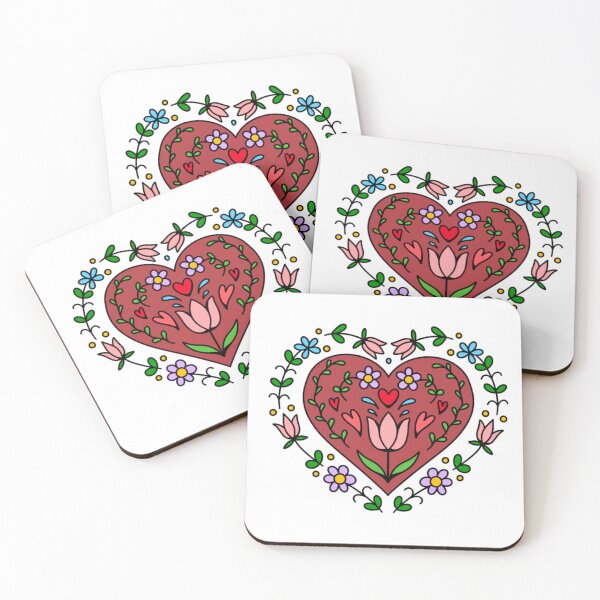 Item preview, Folk Art Heart: Tulip Dance designed and sold by charlieinkedit.