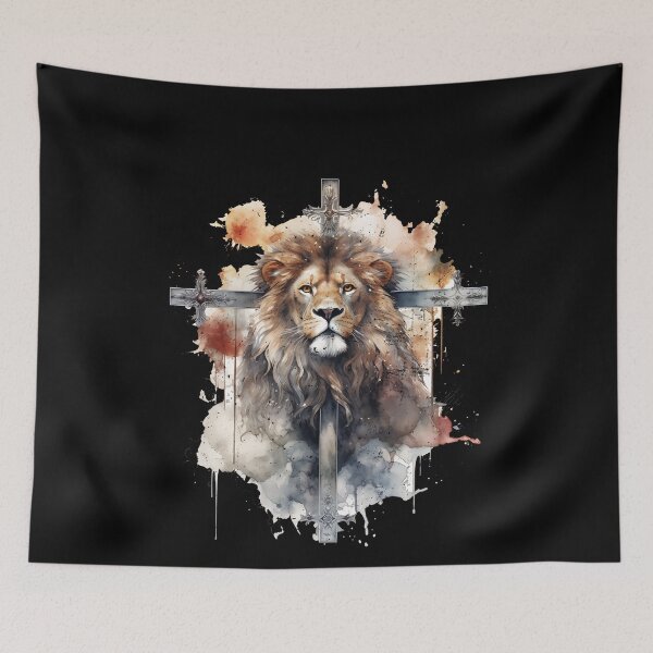 Item preview, Lion Of Judah Lion Cross Christian Faith Jesus Hebrew Lion  designed and sold by smartrocket.