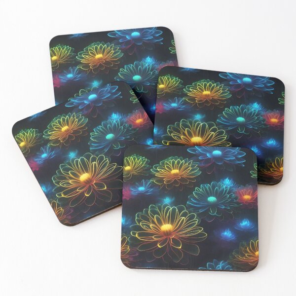 Item preview, Digital Neon Flowers Art designed and sold by zorkaa1.