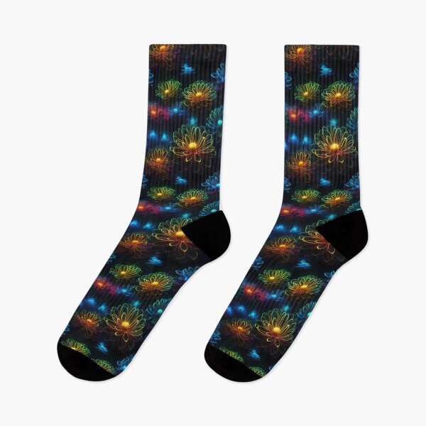 Item preview, Digital Neon Flowers Art designed and sold by zorkaa1.