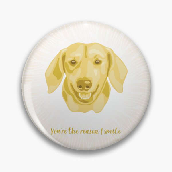 Item preview, Dachshund Yellow and Cream Smiling Face "You're the reason I smile" designed and sold by DuFauna.