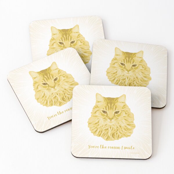 Item preview, Norwegian Forest Cat Yellow and Cream Face "You're the reason I smile" designed and sold by DuFauna.