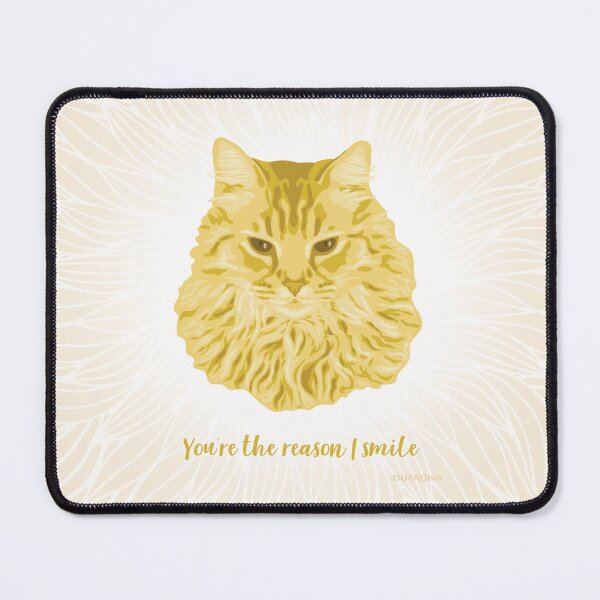 Item preview, Norwegian Forest Cat Yellow and Cream Face "You're the reason I smile" designed and sold by DuFauna.