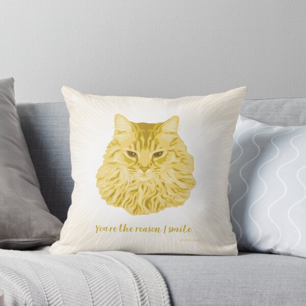 Item preview, Norwegian Forest Cat Yellow and Cream Face "You're the reason I smile" designed and sold by DuFauna.