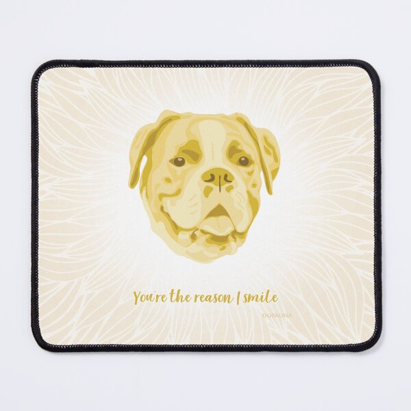 Item preview, Boxer Yellow and Cream Smiling Face "You're the reason I smile" designed and sold by DuFauna.