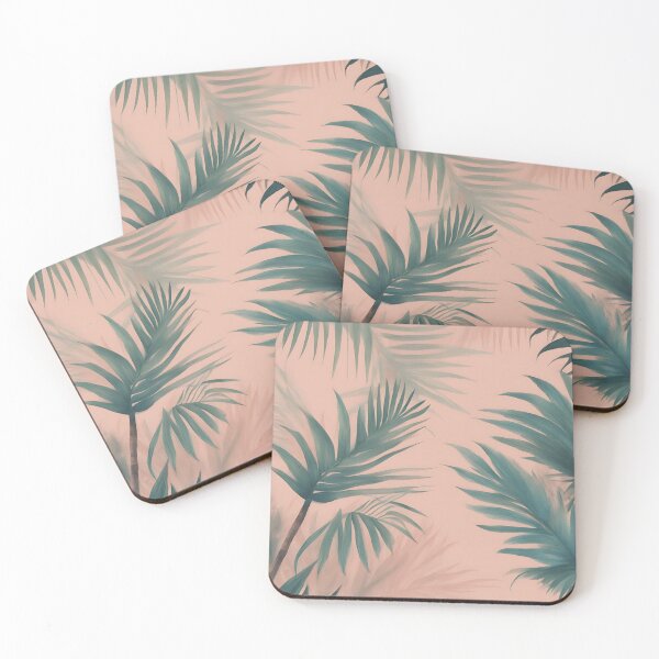 Item preview, Tropical Leaves Print in Pink and Green  designed and sold by Kona-Creations.