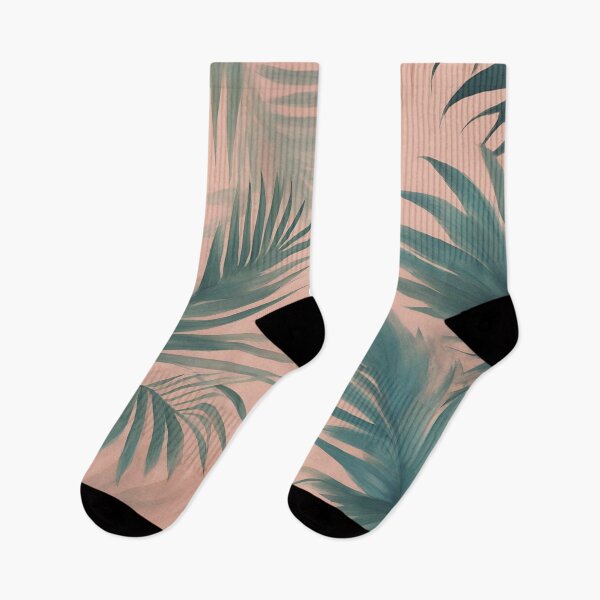 Item preview, Tropical Leaves Print in Pink and Green  designed and sold by Kona-Creations.