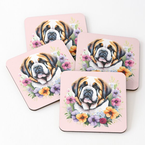 Item preview, Majestic St bernard flower Dog Portrait designed and sold by Unitepeople.