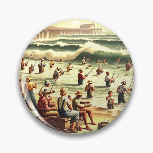 Item preview, Surf Fishing Contest a Retro Vintage Design designed and sold by HippieFarms11.
