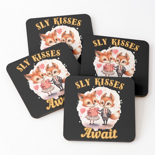 Item preview, Sly Kisses Await. fox saying designed and sold by FoxVibes.