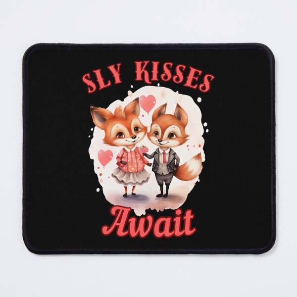 Item preview, Sly Kisses Await. retro fox designed and sold by FoxVibes.