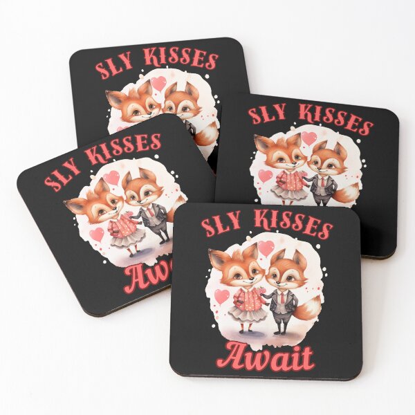 Item preview, Sly Kisses Await. retro fox designed and sold by FoxVibes.
