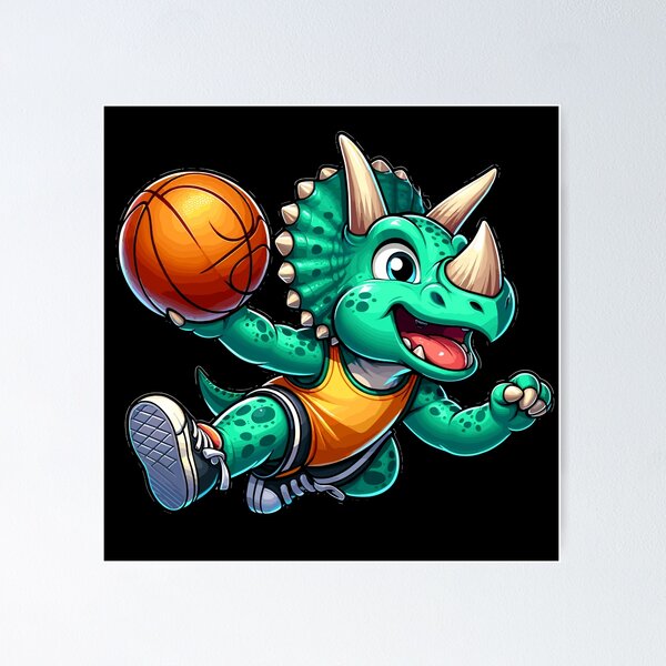 Artikelvorschau, Fröhlicher Dino Spielt Basketball entworfen und verkauft von Samotivation.