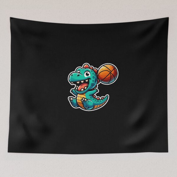 Item preview, Happy Dino Plays Basketball designed and sold by Samotivation.