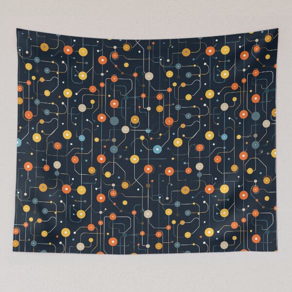 Item preview, Circuitry Constellations - Abstract Electronic Network Pattern designed and sold by Sir Meow Meow.