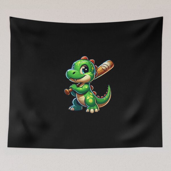 Item preview, Happy Dino Plays Baseball designed and sold by Samotivation.