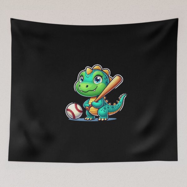 Item preview, Happy Dino Plays Baseball designed and sold by Samotivation.