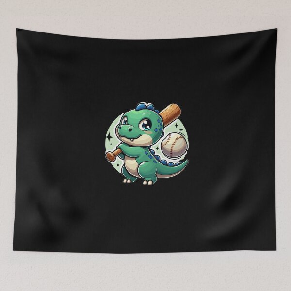 Item preview, Happy Dino Plays Baseball designed and sold by Samotivation.