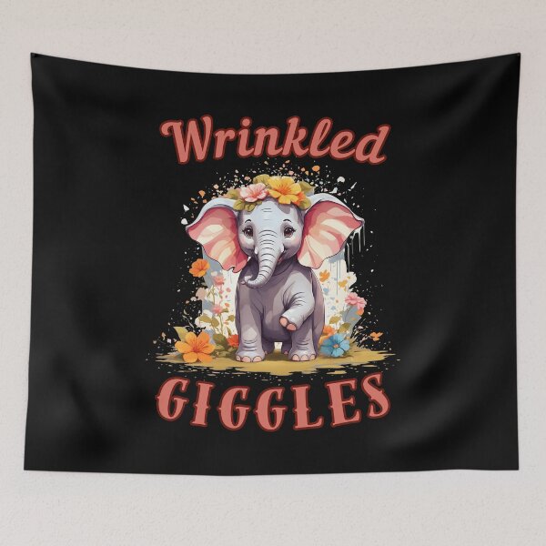 Item preview, Wrinkled Giggles. elephant face designed and sold by ElephantVibes.