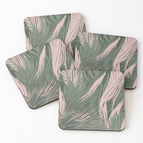 Item preview, Aesthetic Tropical Palm Leaves-Pink and Green designed and sold by Kona-Creations.