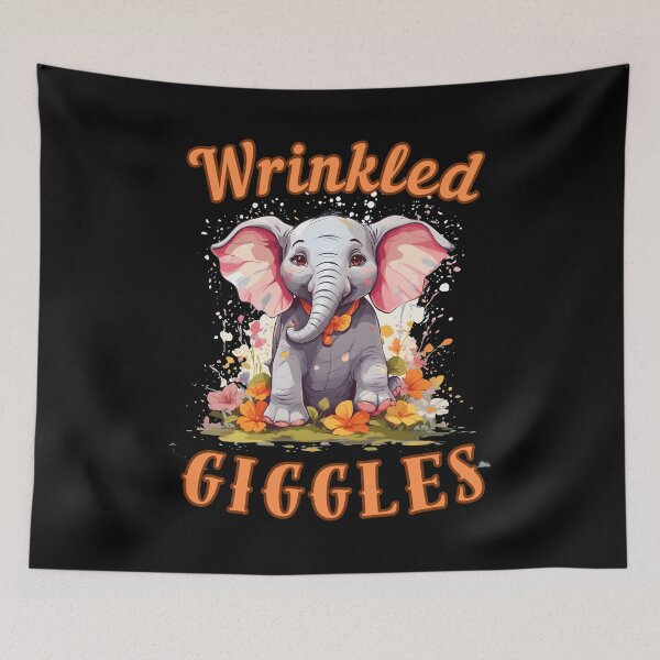 Item preview, Wrinkled Giggles Flower elephant designed and sold by ElephantVibes.