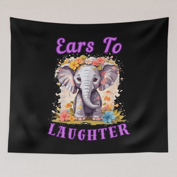 Item preview, Ears To Laughter. elephant portrait designed and sold by ElephantVibes.