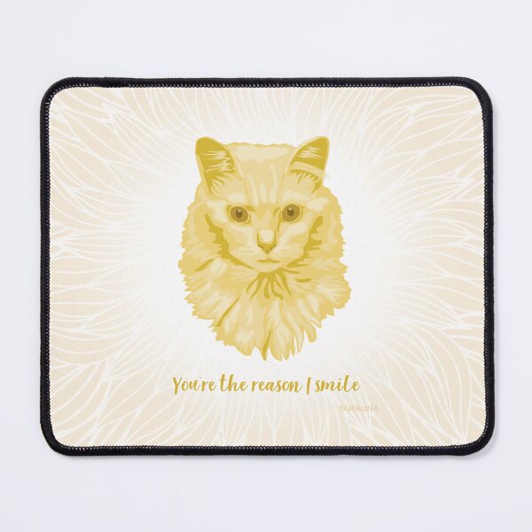 Item preview, Turkish Angora Cat Yellow and Cream Cool Face "You're the reason I smile" designed and sold by DuFauna.