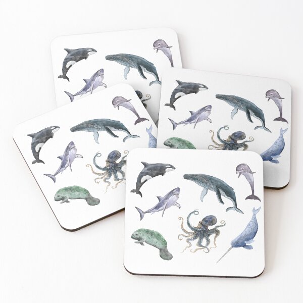 Item preview, Watercolor Marine Animals designed and sold by rhaub727.