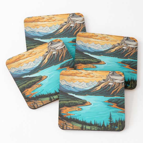 Item preview, Canadian Lake travel vintage colorful anime graphics designed and sold by wonderfulpark.